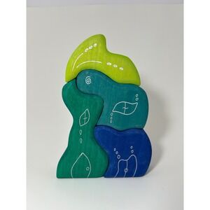 Grimms Spiel und Holz Design Wooden Casa Aqua Stacking Puzzle 4 Piece Set